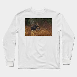 Moose and calf - Algonquin Park, Canada Long Sleeve T-Shirt